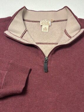 JosABank 1/4 Zip 3XB Pullover Cotton Red With Light Tan Trim  Casual Big & Tall